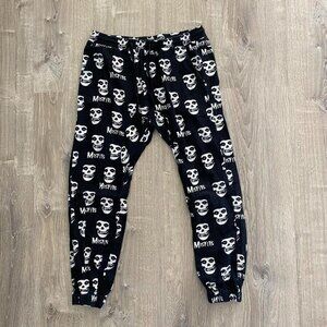 black & white Misfits cotton sweatpants